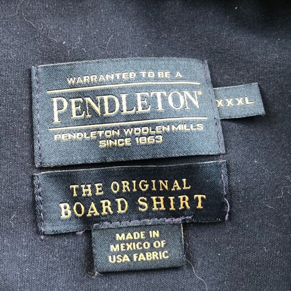 Pendleton Men's The Original Board Shirt 3XL Wool Plaid Blue Button Up Casual - Picture 3 of 12